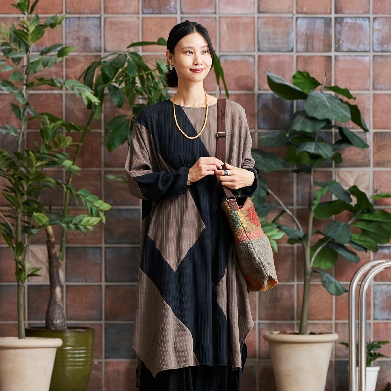 コットンパッチワンピース　【メール便可】