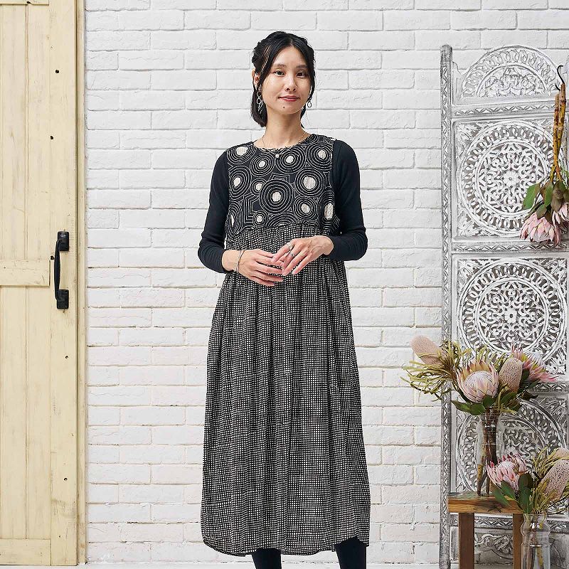 コットンサークルステッチワンピース