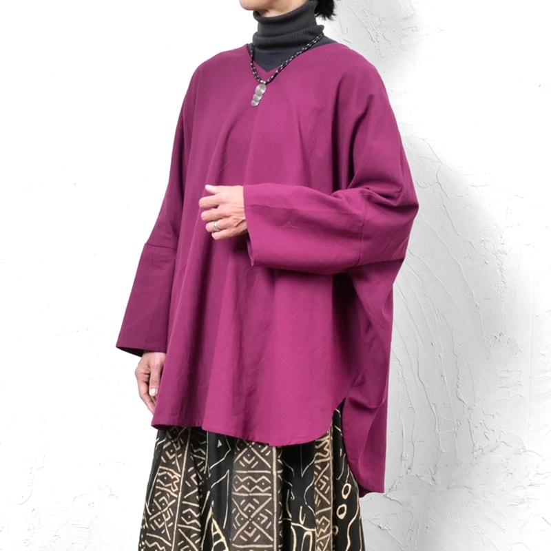 ツイル無地プルオーバー