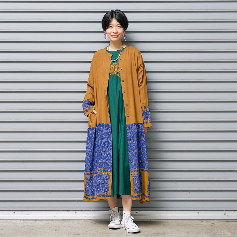 レーヨンフラワープリントベストセット前あきワンピース