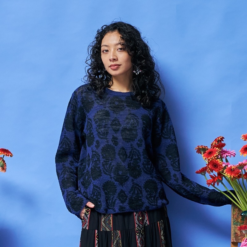 シルエット花プルオーバー