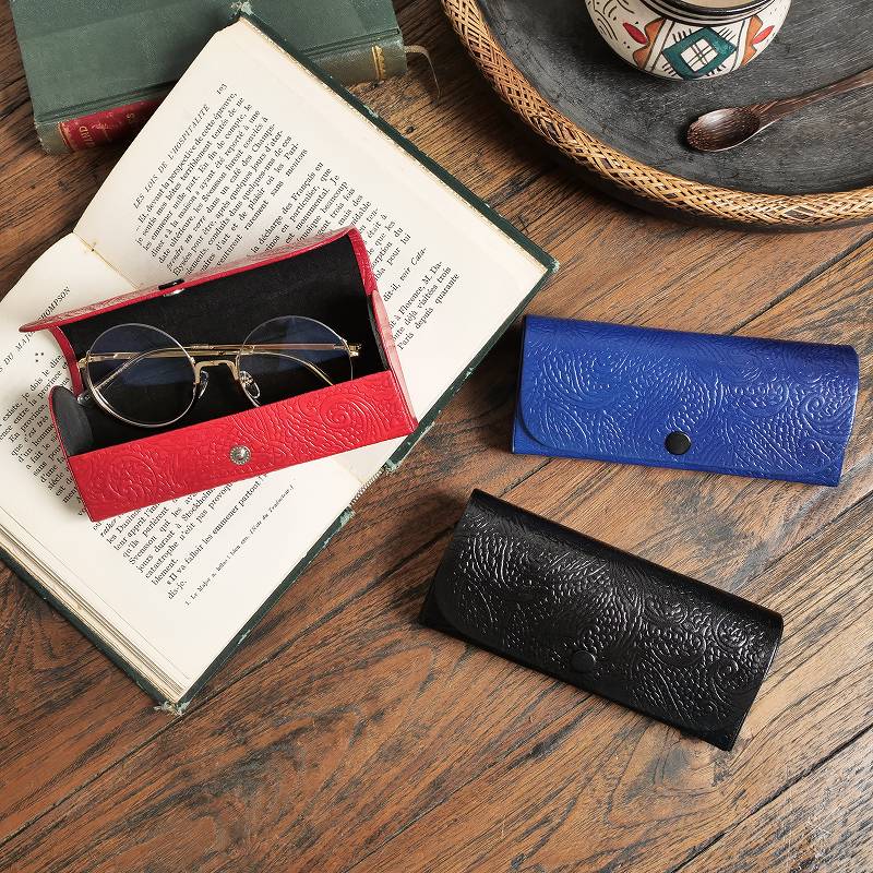 山羊革メガネケース ペイズリー無地｜マライカ公式通販