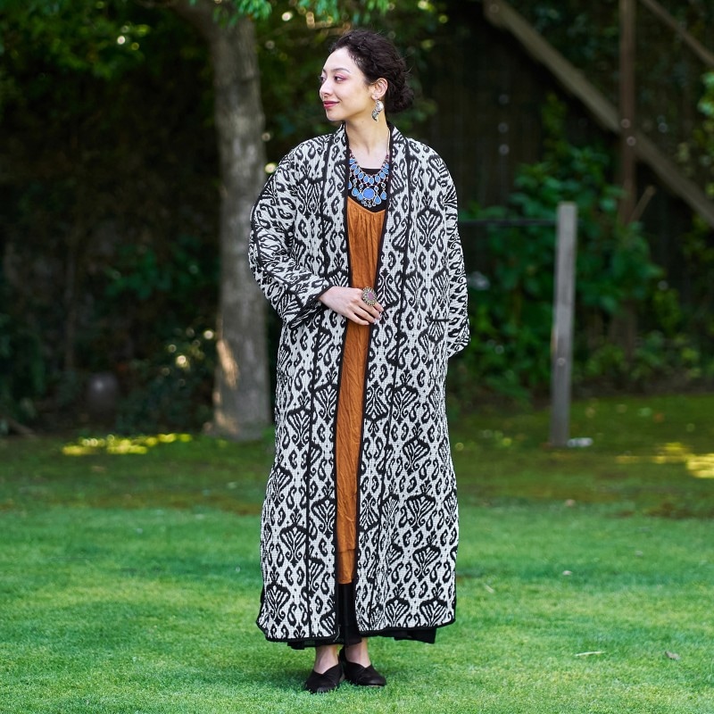 イカット風プリントガウン