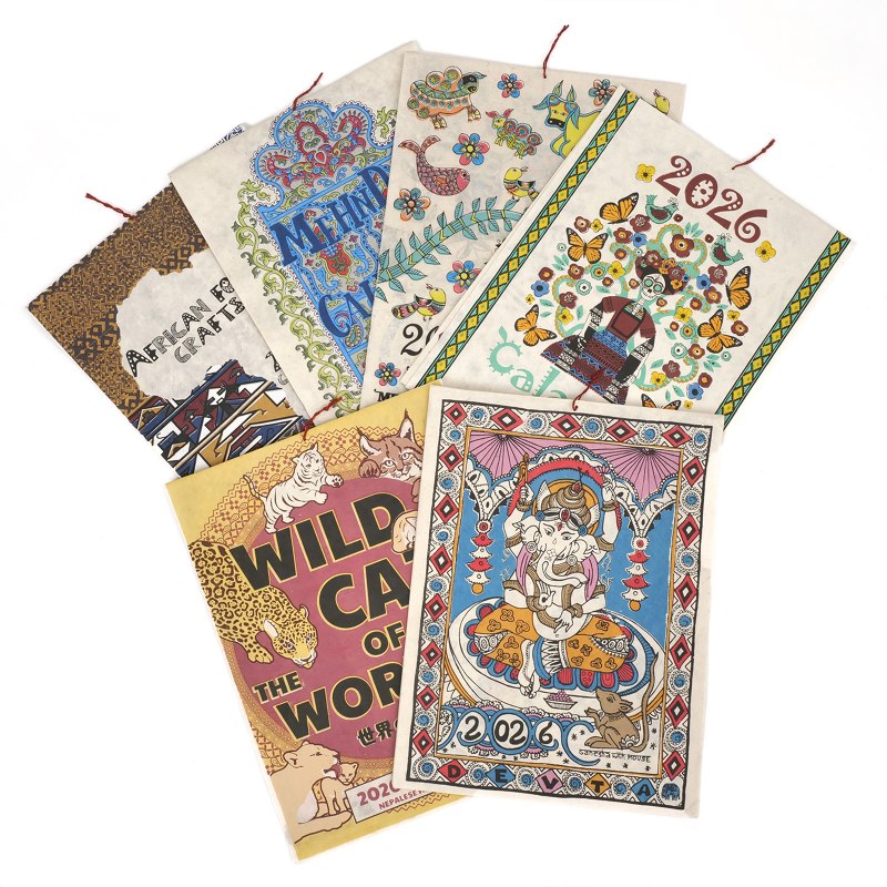 2026年ネパール手すき紙カレンダー 6柄｜マライカ公式通販