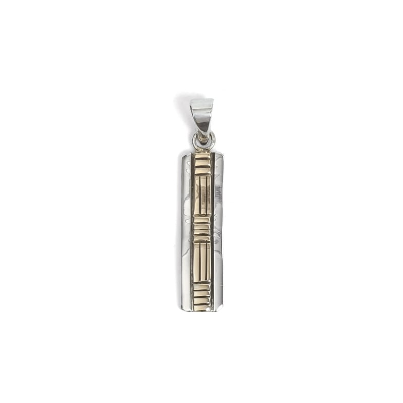 ナバホ族 ブルースモーガン 14K スタンプワーク ツートン ネックレス 美品 インディアンジュエリー(インディアンジュエリー) スタンプワーク アクセサリー