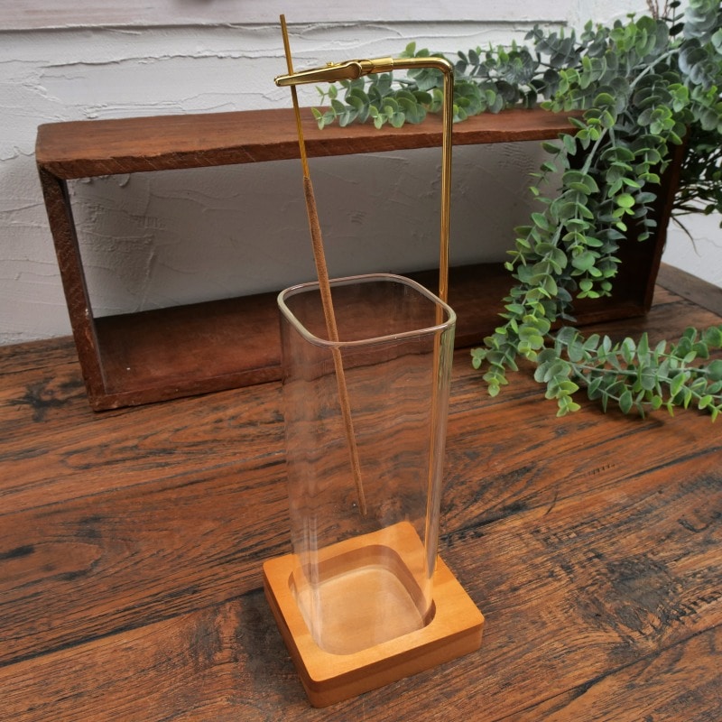 ガラススクエアスタンド香立て