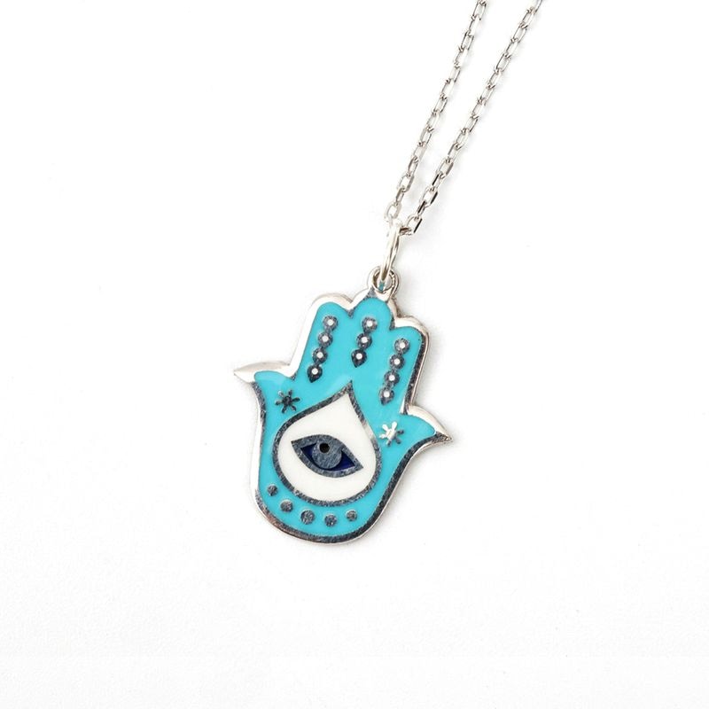 トルコハムサチャームネックレス ターコイズ【メール便可】