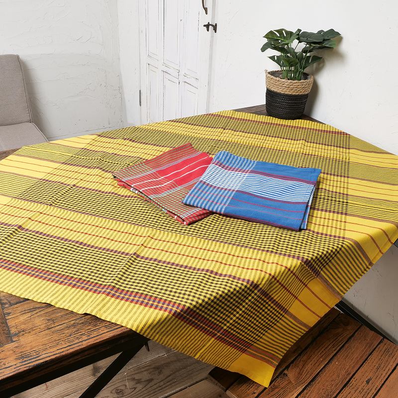 ガムチャ柄厚手イタワクロス 110cmx110cm マルチクロス 【メール便可】