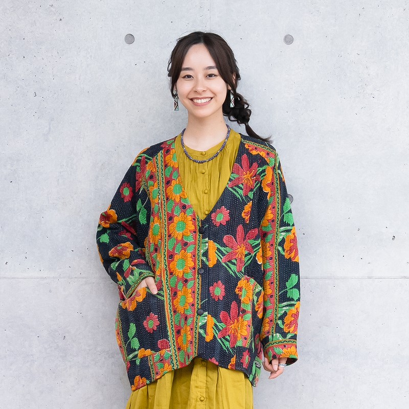 コットングドゥリーノーカラージャケット