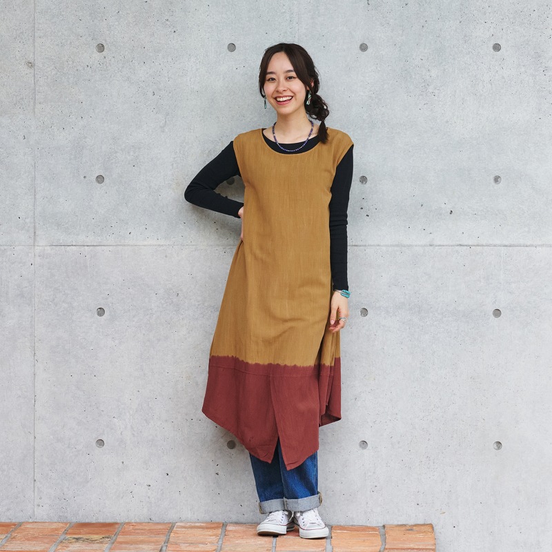 コットンフラックスグラデーションムームーワンピース　【メール便可】