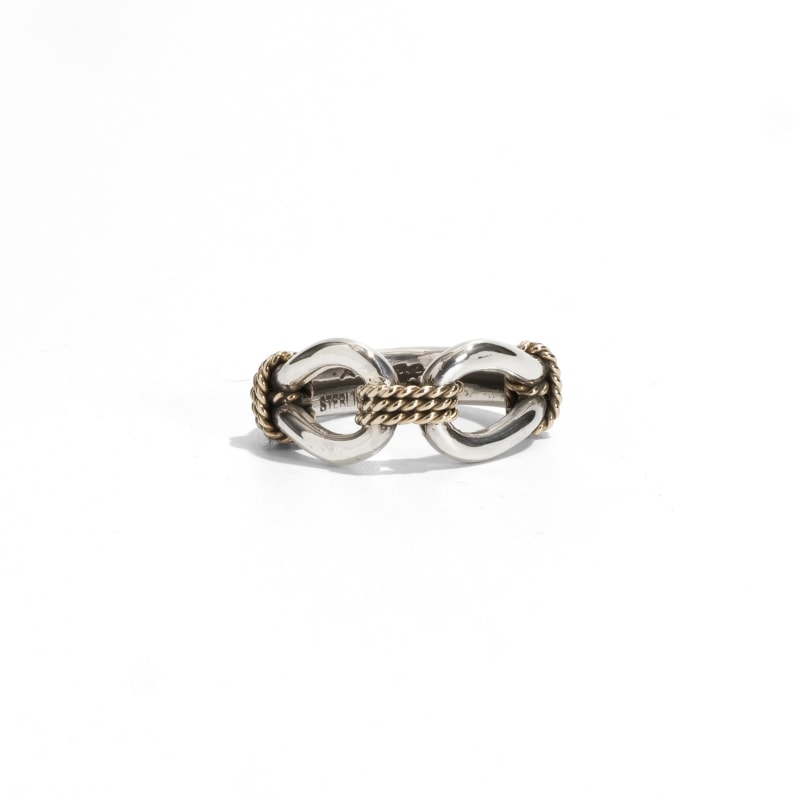 14号相当 スティーブアルビソ 14金コンビホースウィスパラー リング