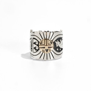 24号 ゲーリー&エルシーヨヨキ 14金サンフェイス オーバーレイ リング