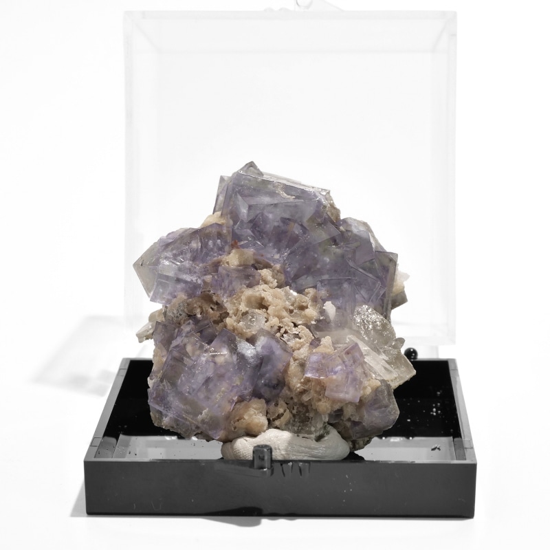 中国・湖南省ヤオガンシャン産 フローライト原石〈ケース付き