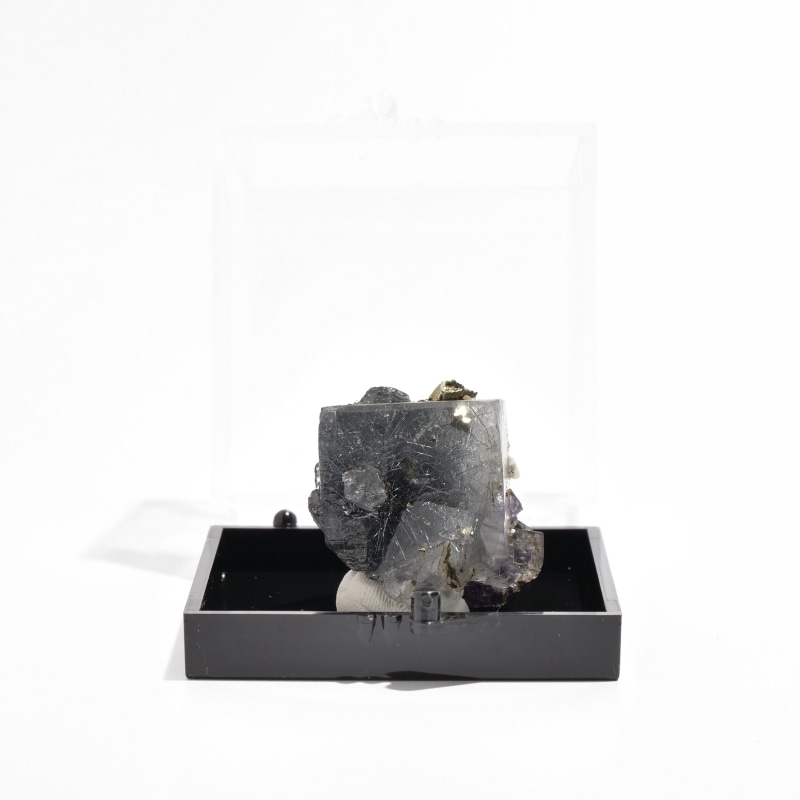 中国・湖南省ヤオガンシャン産 フローライト原石〈ケース付き〉