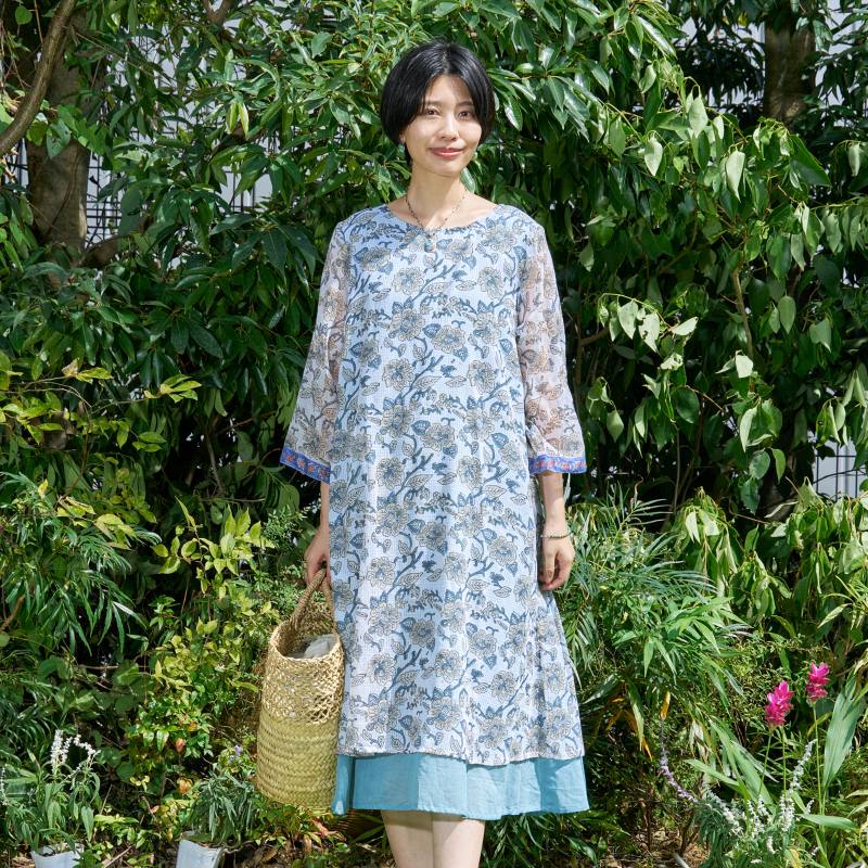 コタドリア花プリントワンピース