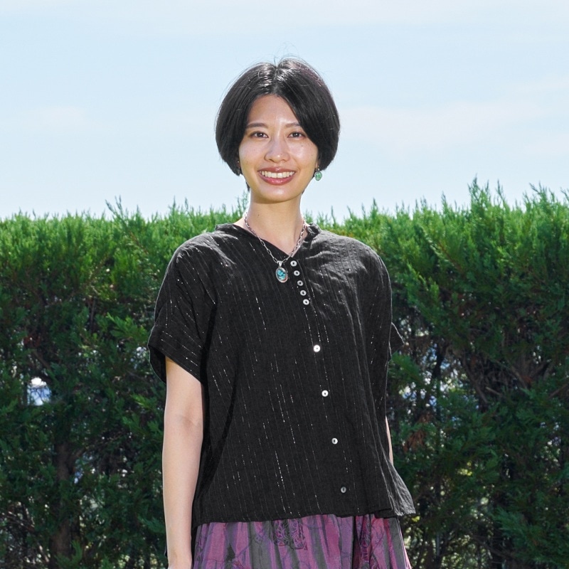 ルーレックスストライプギャザーブラウス　【メール便可】