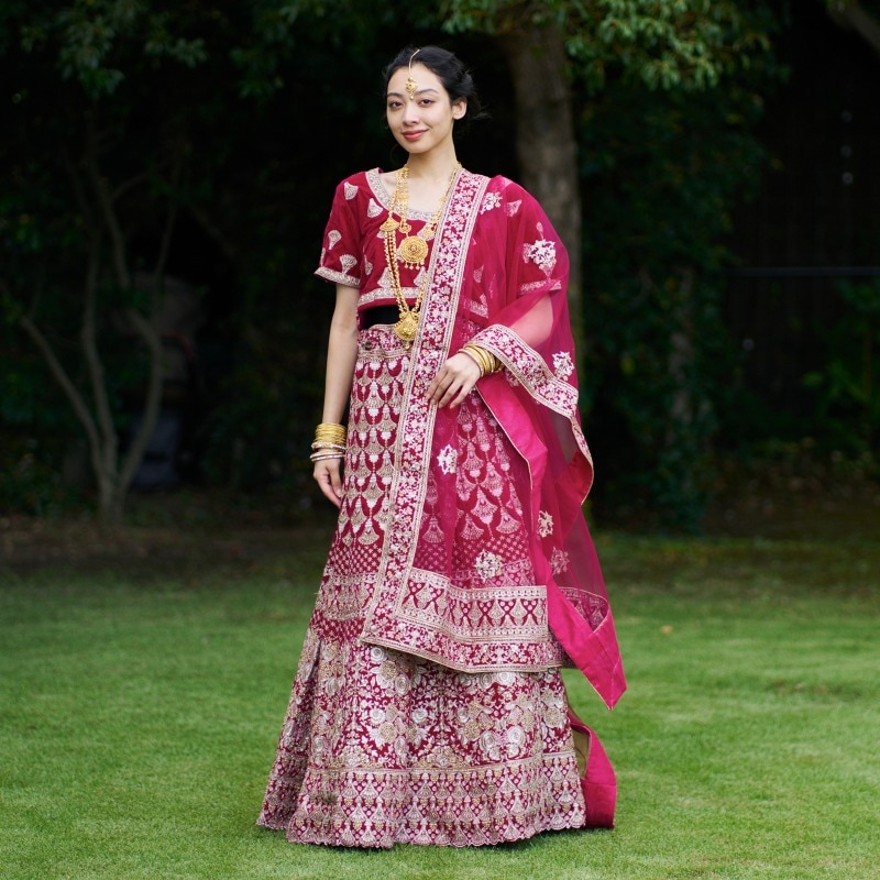 レンガチュンニ3点セット　インド婚礼民族衣装