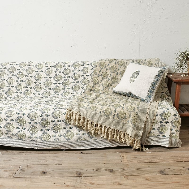 ブロックプリント手織りコットンマルチクロス｜マライカ公式通販