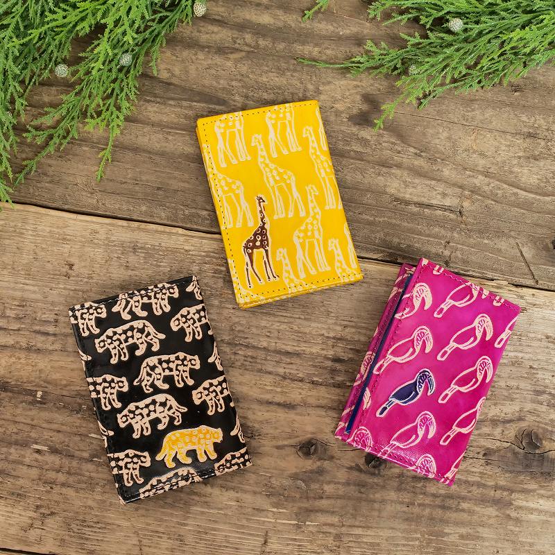 山羊革カードケース アニマル　【メール便可】