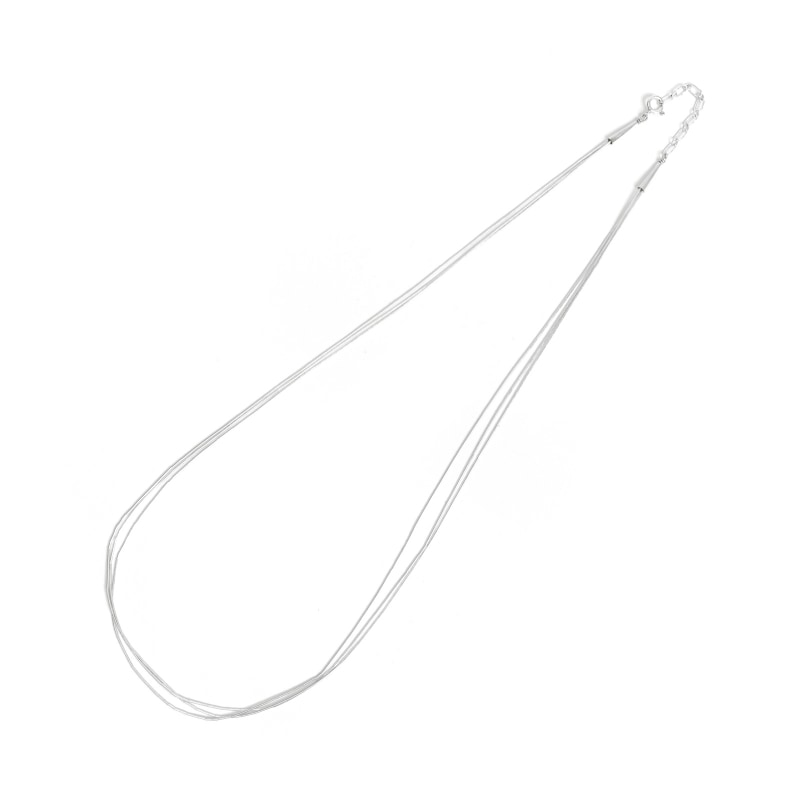60cm 3連リキッドシルバーネックレス