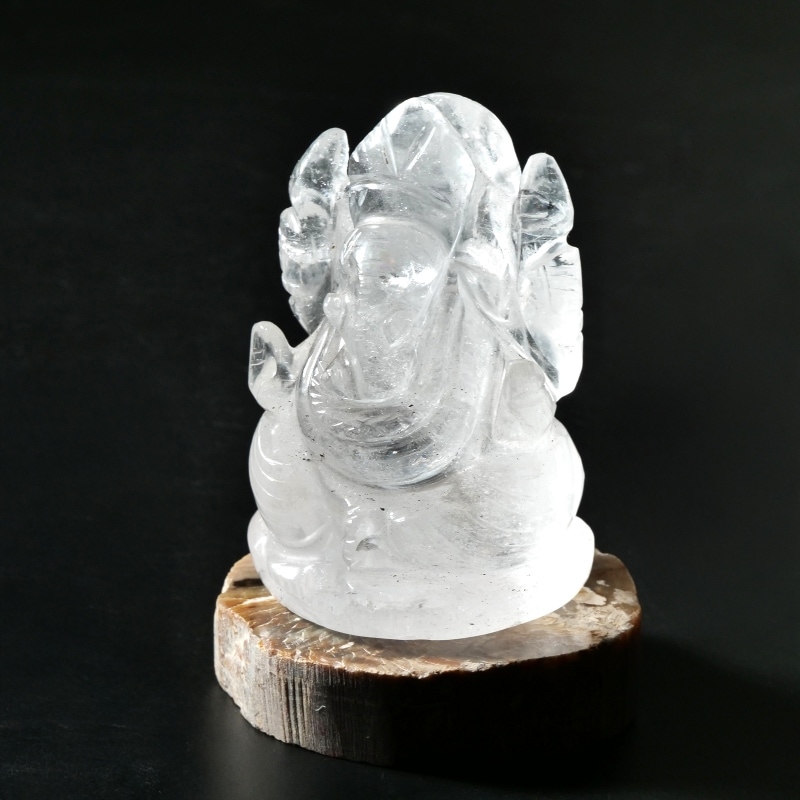 インド産 ヒマラヤ水晶ガネーシャ彫刻