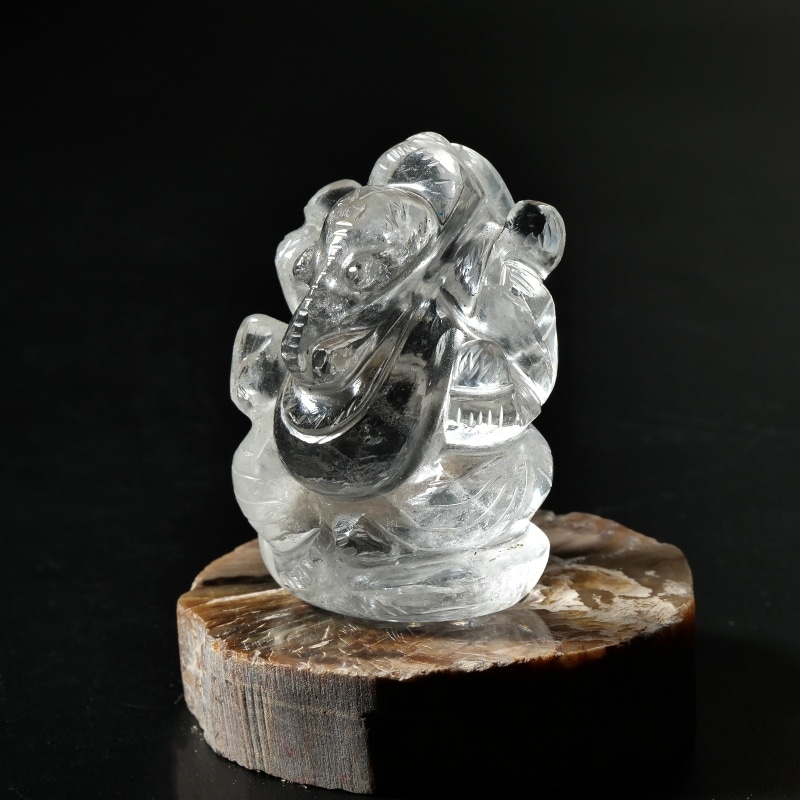 インド産 ヒマラヤ水晶ガネーシャ彫刻｜マライカ公式通販