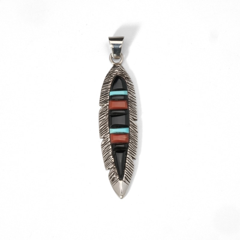 ベロニカベナリー コーンロウインレイ フェザー ペンダント