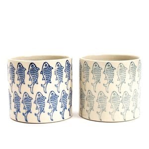 サカナスタンプセラミックプランター 植木鉢 4.5号鉢 中国｜マライカ