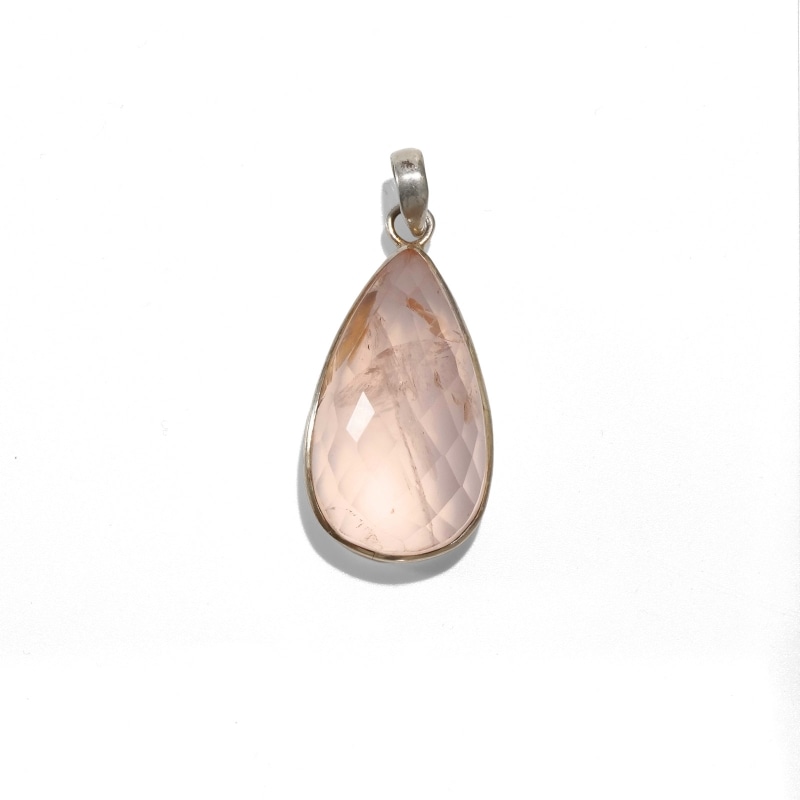 インド産ローズクォーツ シルバーペンダント