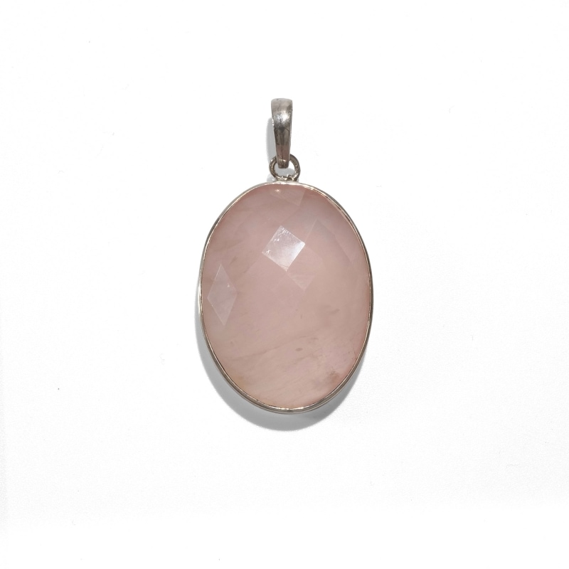 インド産ローズクォーツ シルバーペンダント