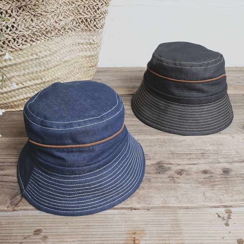 洗えるクラフトデニムバケット　帽子　【メール便可】