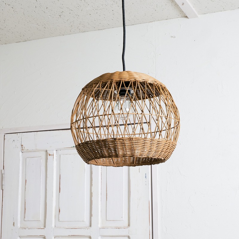 ラタン丸ランプシェイド