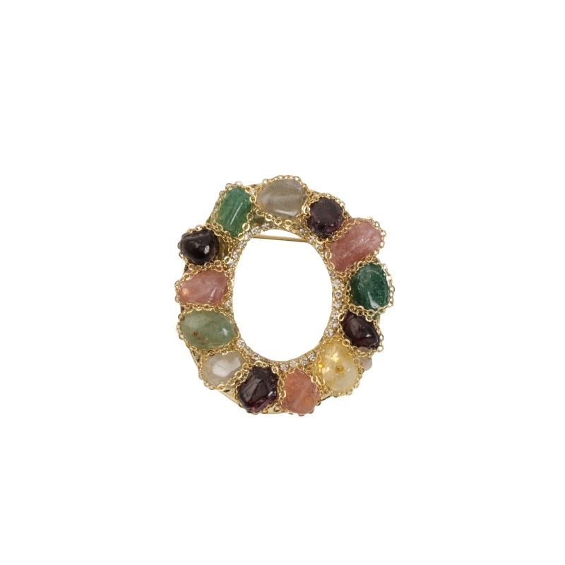 マルチストーンブローチ【メール便可】