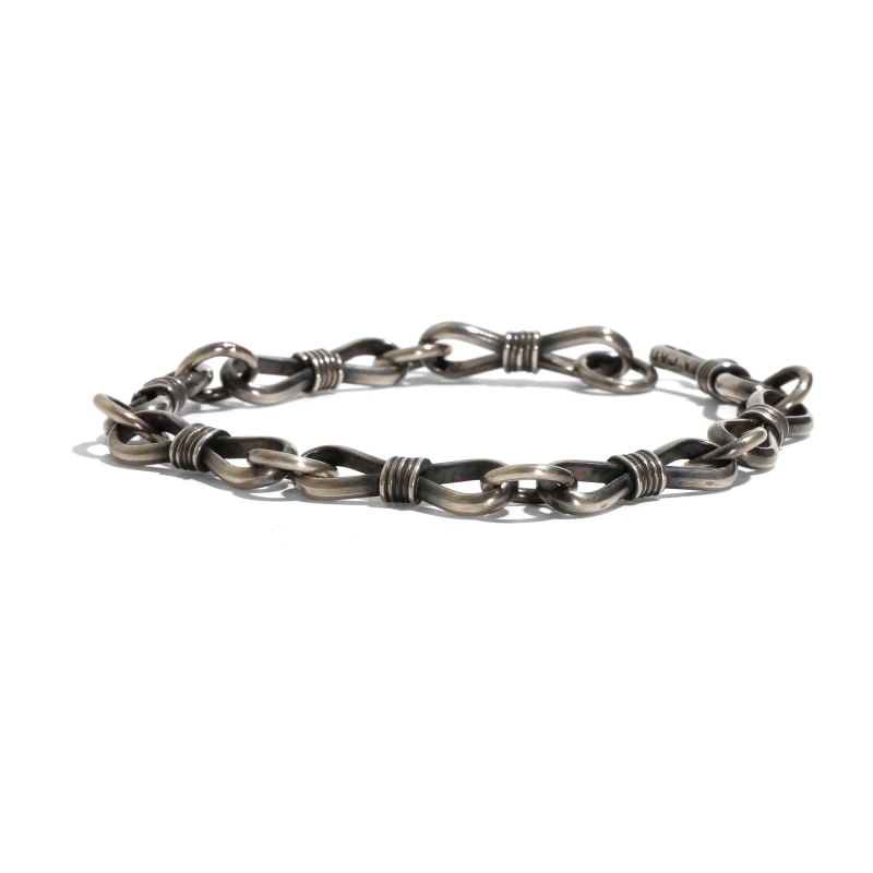 ブレスレットハンドメイド8mm6mm16cm アンディキャドマン ナバホノット ハンドメイドチェーンブレスレット