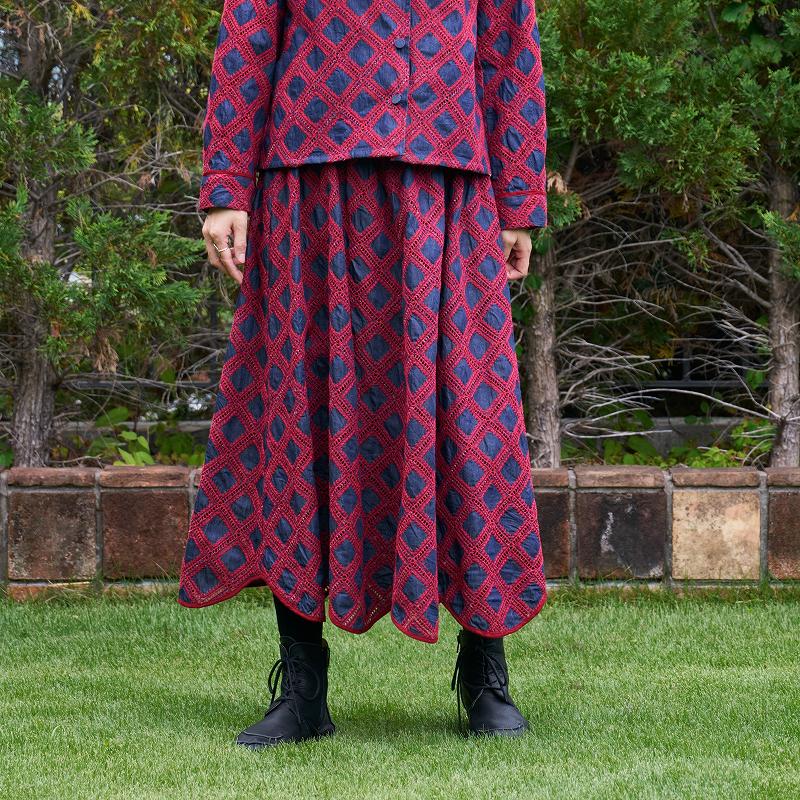 予約販売】 デニムクロス刺繍スカート 10月入荷予定｜マライカ公式通販