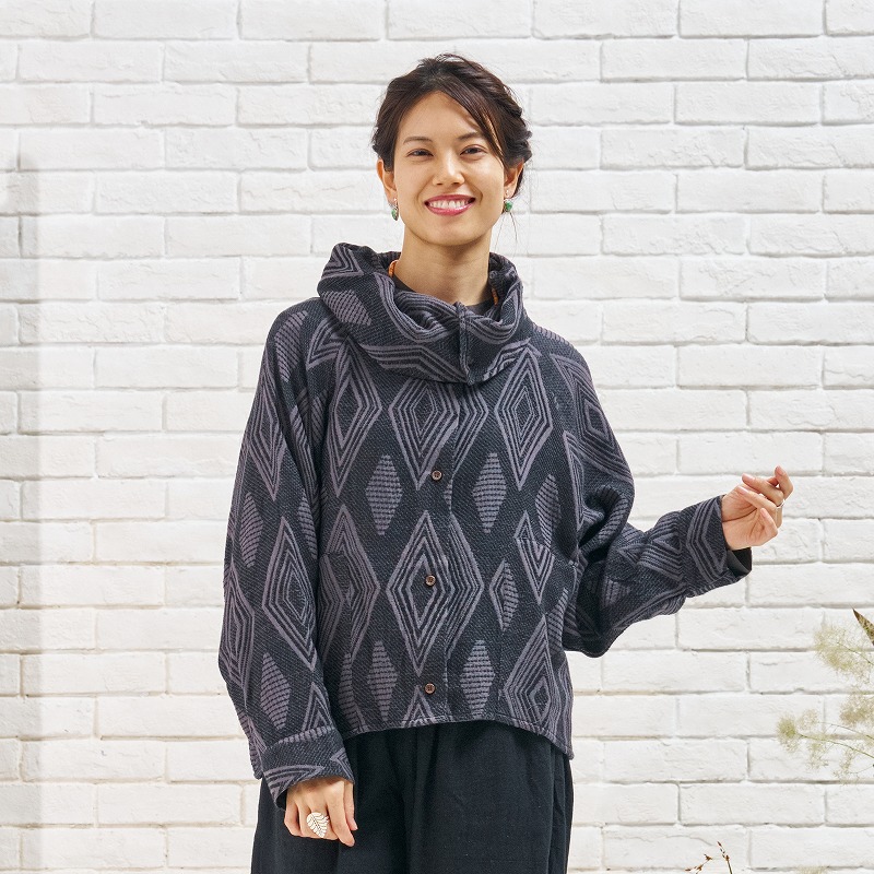 【予約販売】　コットンイカットジャガードジャケット　N　10月入荷予定