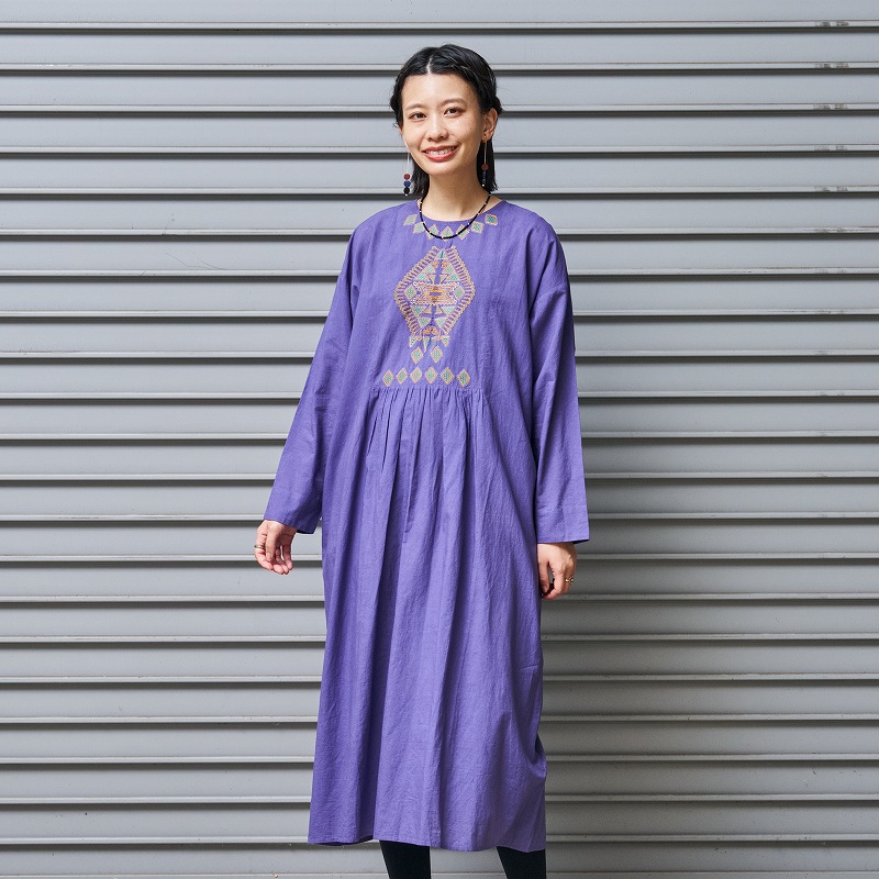 予約販売】 コットンロンバス刺繍ワンピース 10月入荷予定｜マライカ