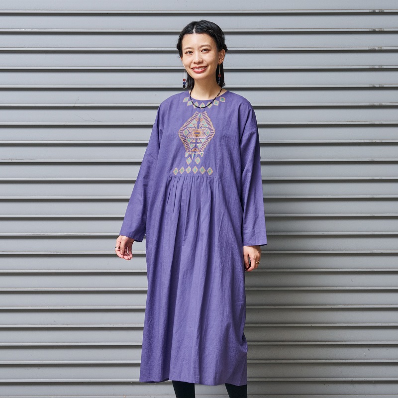 コットンロンバス刺繍ワンピース｜マライカ公式通販