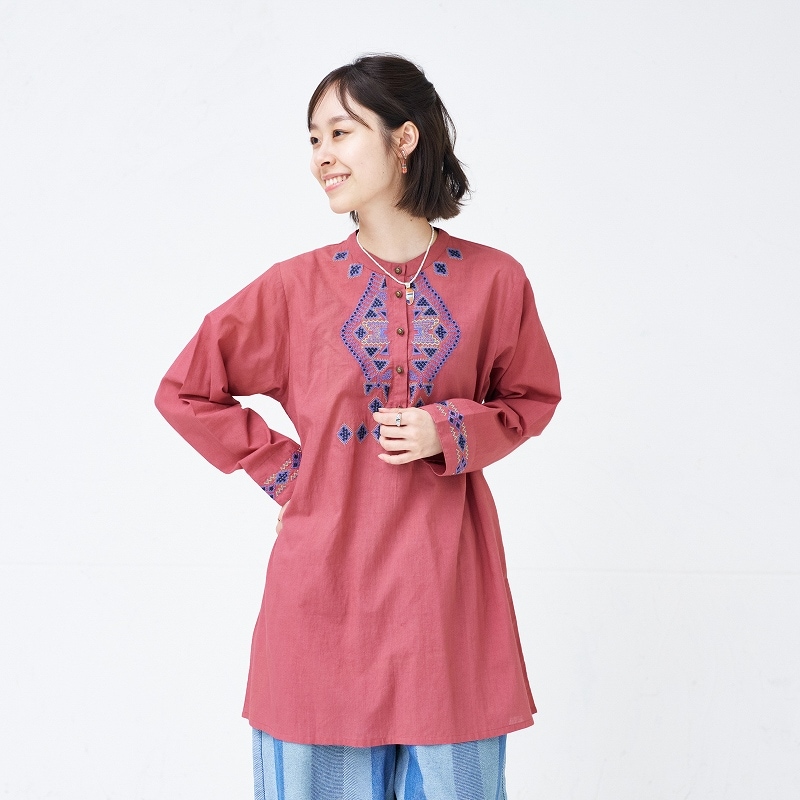 コットンロンバス刺繍プルオーバー 【メール便可】｜マライカ公式通販