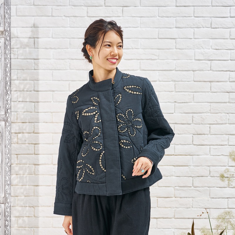 予約販売】 カットワーク刺繍キルトジャケット N 12月入荷予定