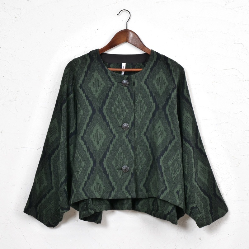 イカット柄ジャガードショートジャケット N｜マライカ公式通販
