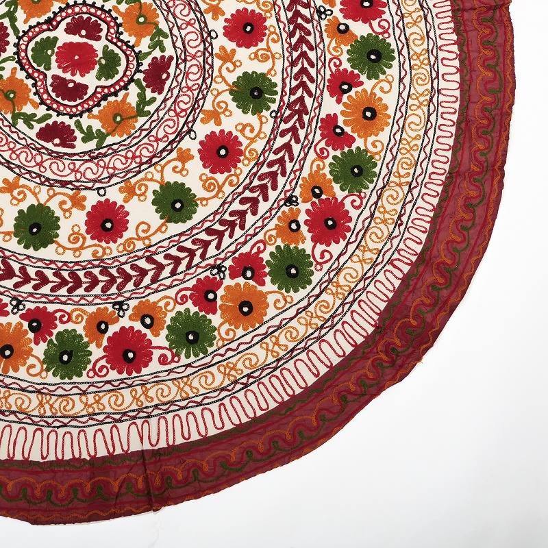 アリ刺繍 ラウンドクロス 150cm インド｜マライカ公式通販