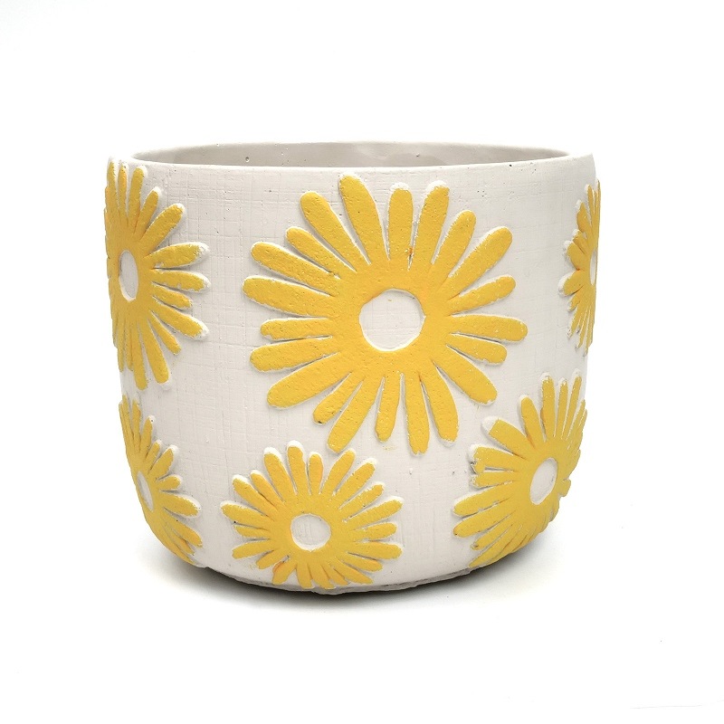 セメントプランター フラワー 植木鉢L｜マライカ公式通販