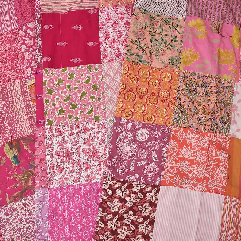 メディア掲載品】 プリントパッチワークマルチクロス 150cm×225cm