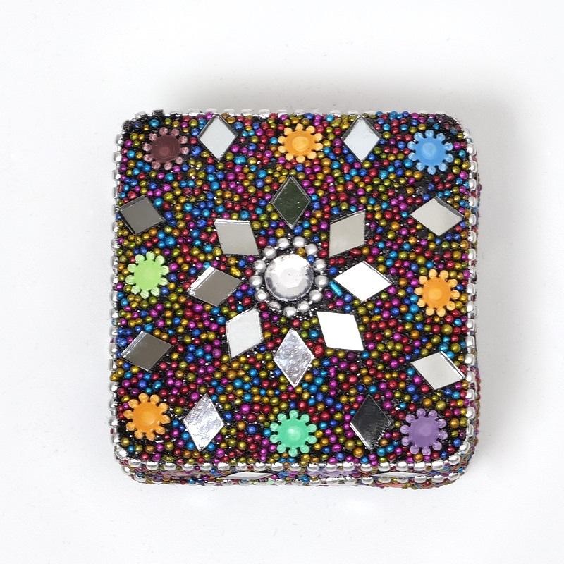インド　アンティーク　刺繍　ミラーワーク　小物入れ　3点セット インド アンティーク 刺繍 ミラーワーク 小物入れ 3点セット