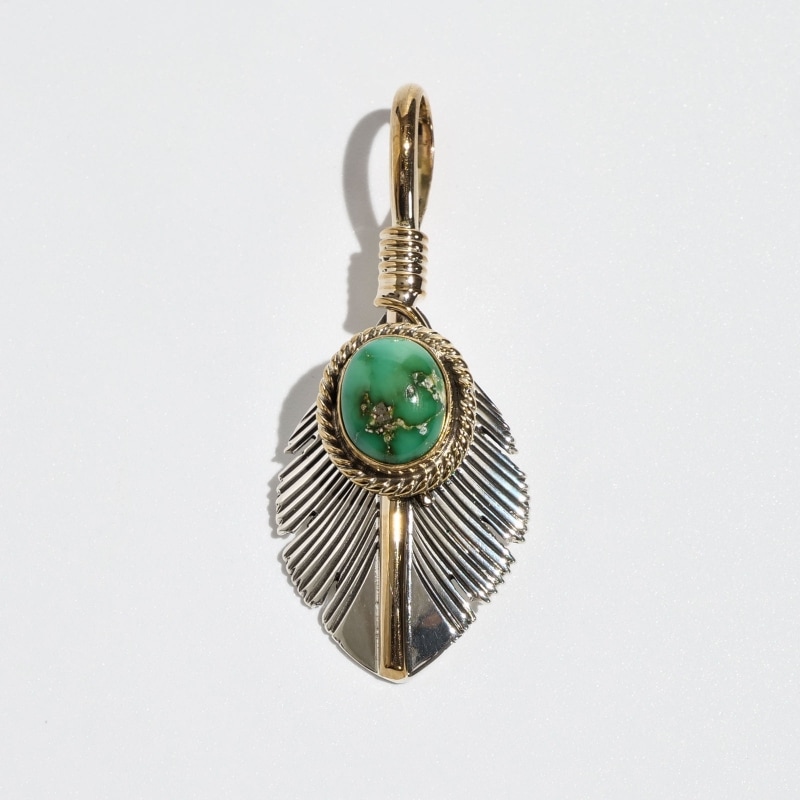 【美品】ナバホ族　ペンダント トップ　12KGF　ターコイズ　ハービー メイス作 美品】ナバホ族 ペンダント トップ 12KGF ターコイズ ハービー