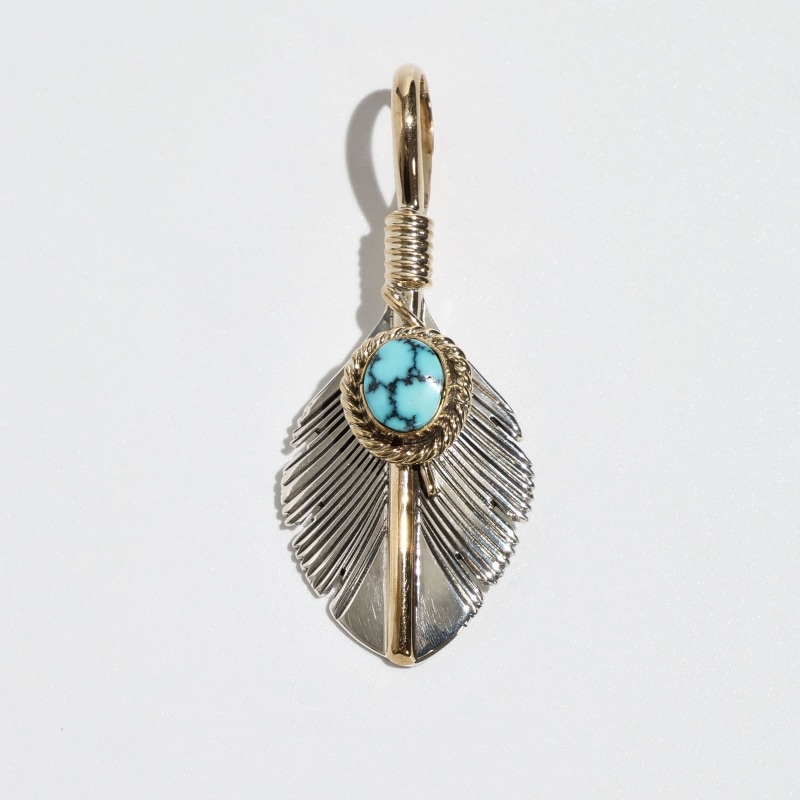 ハーヴィーメイス ターコイズ×12KGF フェザーペンダント ハーヴィーメイス ターコイズ×12KGF フェザーペンダント