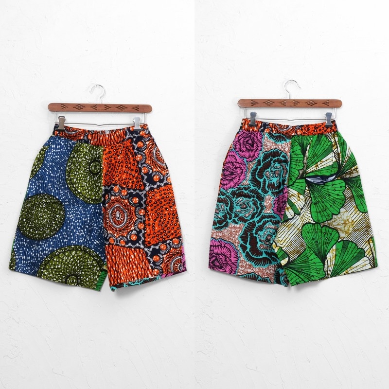 コットンアフリカンプリントショートパンツ 【メール便可】｜マライカ