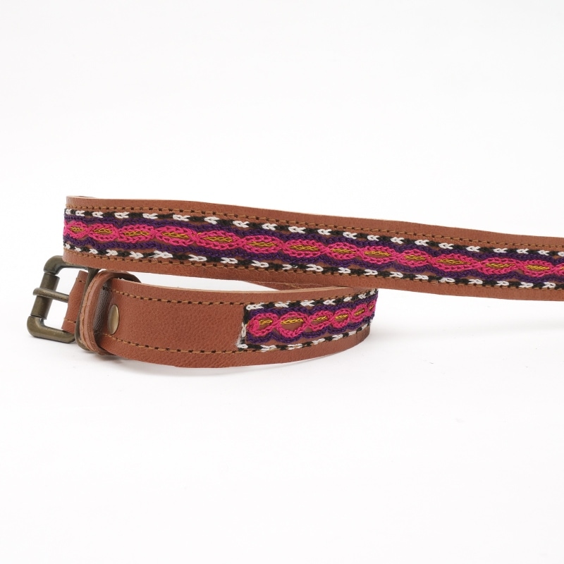 ラジャスタン刺繍レザーベルト【メール便可】｜マライカ公式通販