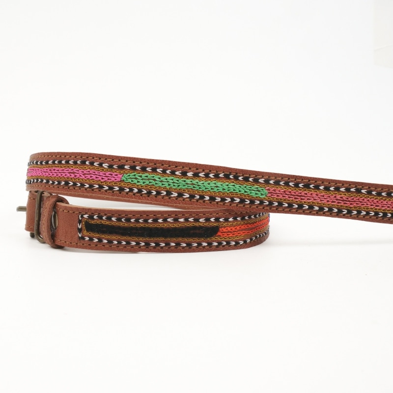 ラジャスタン刺繍レザーベルト【メール便可】｜マライカ公式通販
